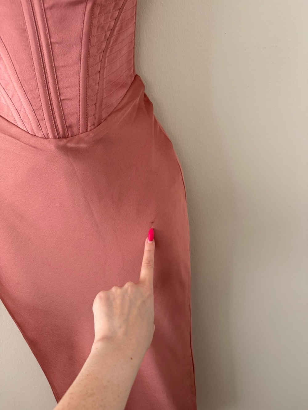NWT - House of CB - Myrna Rose Satin Corset Slip Dress - Picture 13 of 14